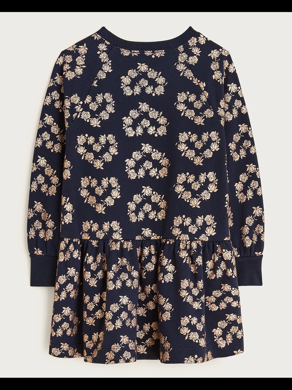 Crewcuts Girls Floral Long Sleeves Sweatshirt Dress, 8, Blue/ Rose Gold - Picture 3 of 11